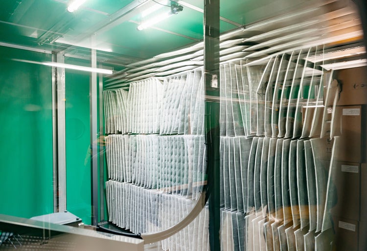 Coup d’œil à l’intérieur de l’installation de ventilation.